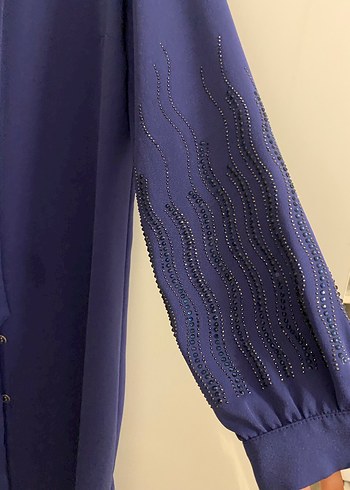 Uzun Lacivert Kadın Tunik, Salaş Kesim - Görsel 2
