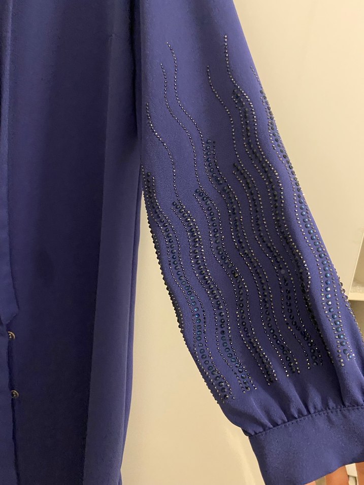 Uzun Lacivert Kadın Tunik, Salaş Kesim - Görsel 2