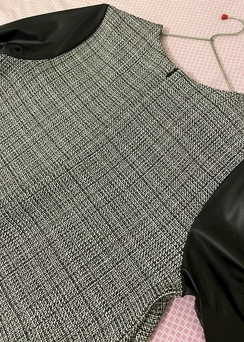 Deri detaylı tunik - Görsel 5