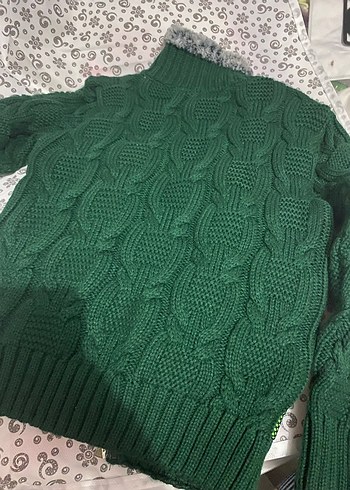 Erkek Çocuk Yeşil Örgü Triko hırka - Görsel 2