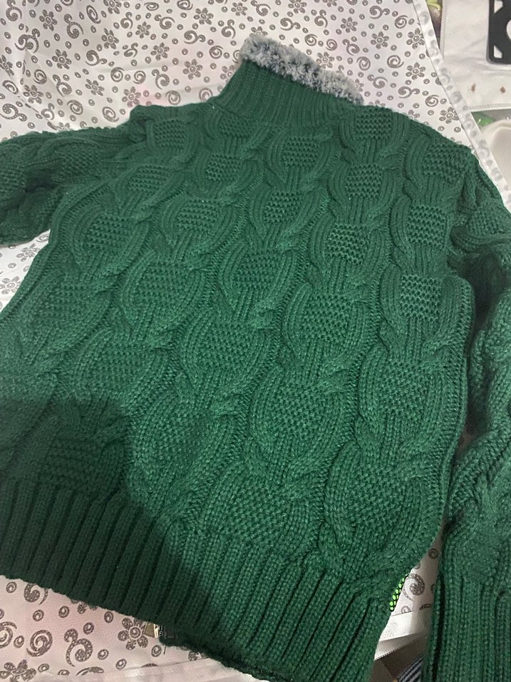 Erkek Çocuk Yeşil Örgü Triko hırka - Görsel 2