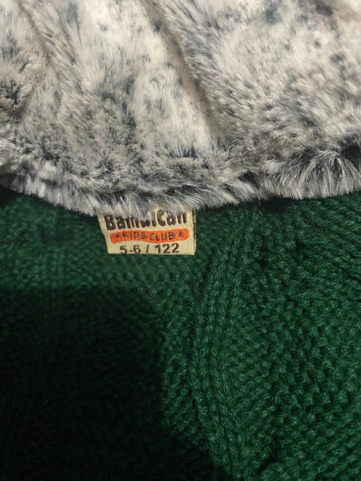 Erkek Çocuk Yeşil Örgü Triko hırka - Görsel 3