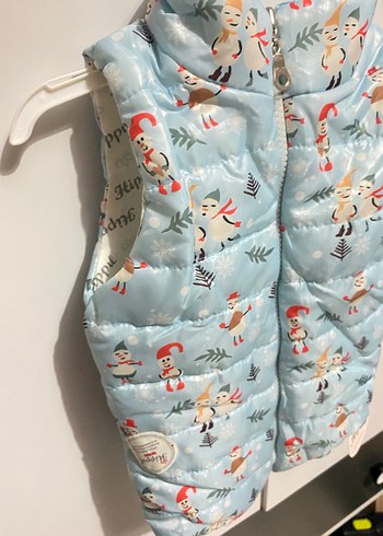 Çocuk Baskılı Yumuşak Mavi Yelek - Görsel 2