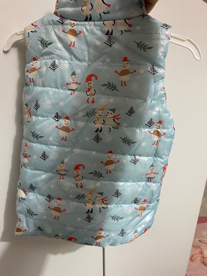 Çocuk Baskılı Yumuşak Mavi Yelek - Görsel 4