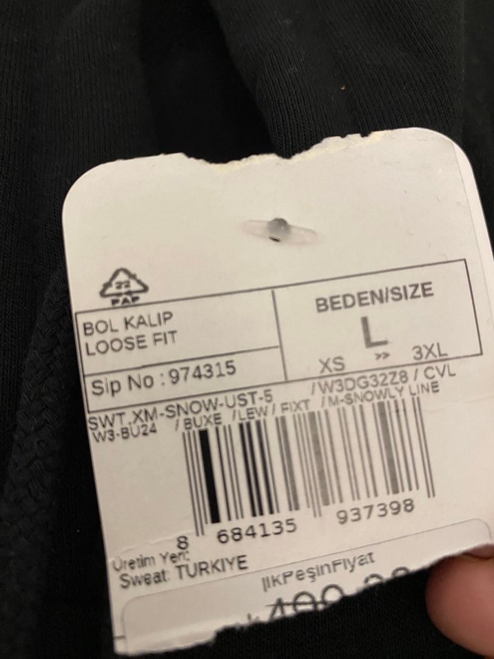 Siyah Kapüşonlu  Sweatshirt - Görsel 3