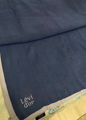 Kadın Mavi İpek Görünümlü Bohem Şal - Görsel 3