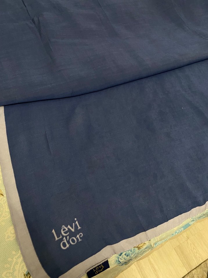 Kadın Mavi İpek Görünümlü Bohem Şal - Görsel 3