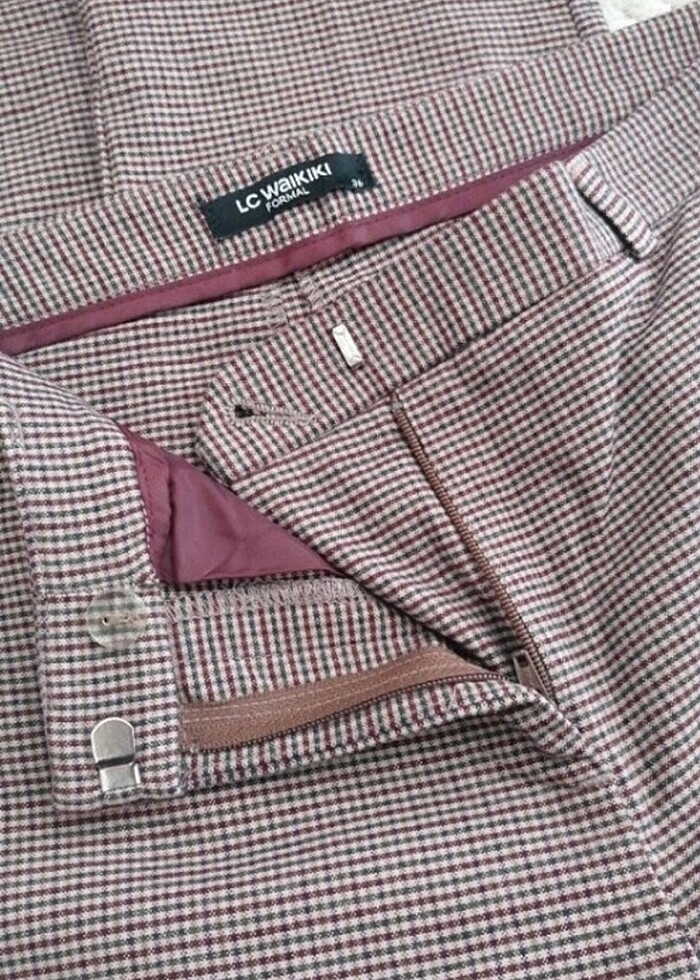 Ekose desen kumaş pantolon - Görsel 2