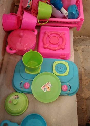 Renkli Plastik Oyuncak Mutfak Seti