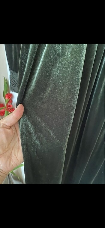 Diğer Haki kadife elbise