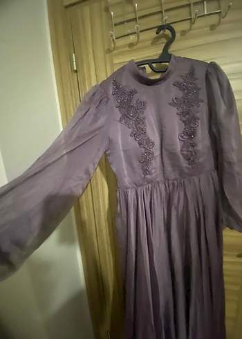 Gri Nakışlı Uzun Bohem Elbise - Görsel 5