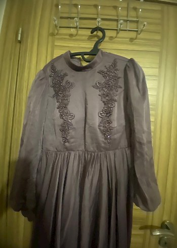 Gri Nakışlı Uzun Bohem Elbise - Görsel 16