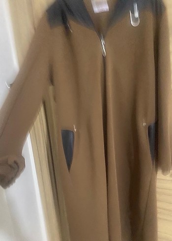 Kadın Kahverengi Süet Uzun Fermuarlı Kaban - Görsel 2