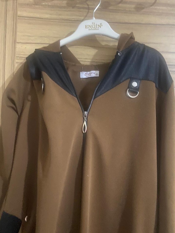 Kadın Kahverengi Süet Uzun Fermuarlı Kaban - Görsel 4