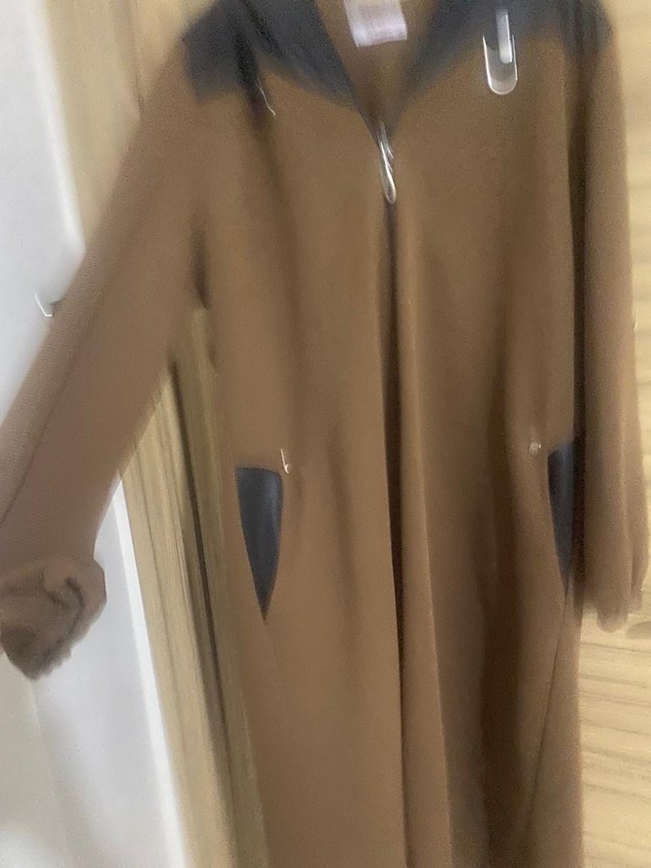 Kadın Kahverengi Süet Uzun Fermuarlı Kaban - Görsel 2