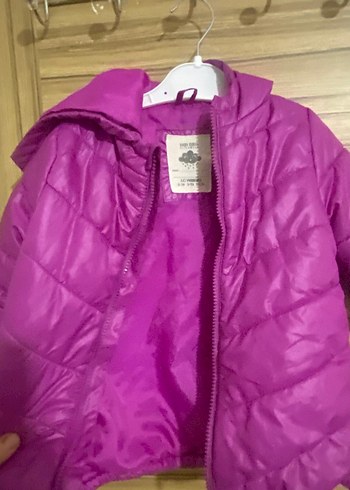 Parlak Mor Fermuarlı Kız Mont - Görsel 9