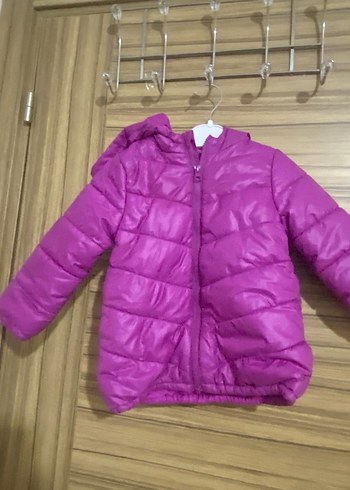 Parlak Mor Fermuarlı Kız Mont - Görsel 5