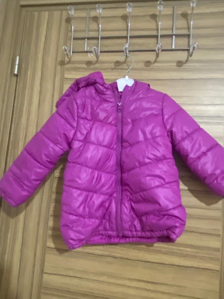 Parlak Mor Fermuarlı Kız Mont - Görsel 4