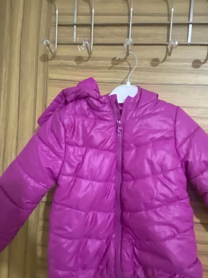 Parlak Mor Fermuarlı Kız Mont - Görsel 2