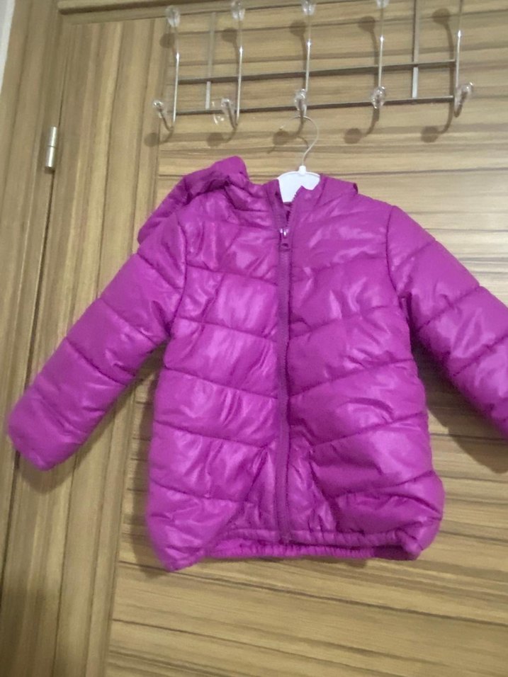 Parlak Mor Fermuarlı Kız Mont - Görsel 5