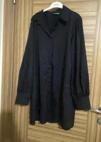 Düğmeli Siyah Kadın Uzun Kollu Gömlek - Görsel 5