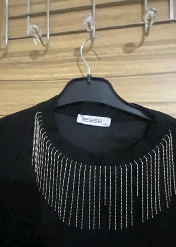 Zincir Detaylı Siyah Uzun Kollu Kadın Kazak - Görsel 4