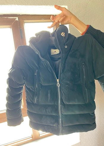 Siyah Kadın Kışlık Fermuarlı Mont - Görsel 2