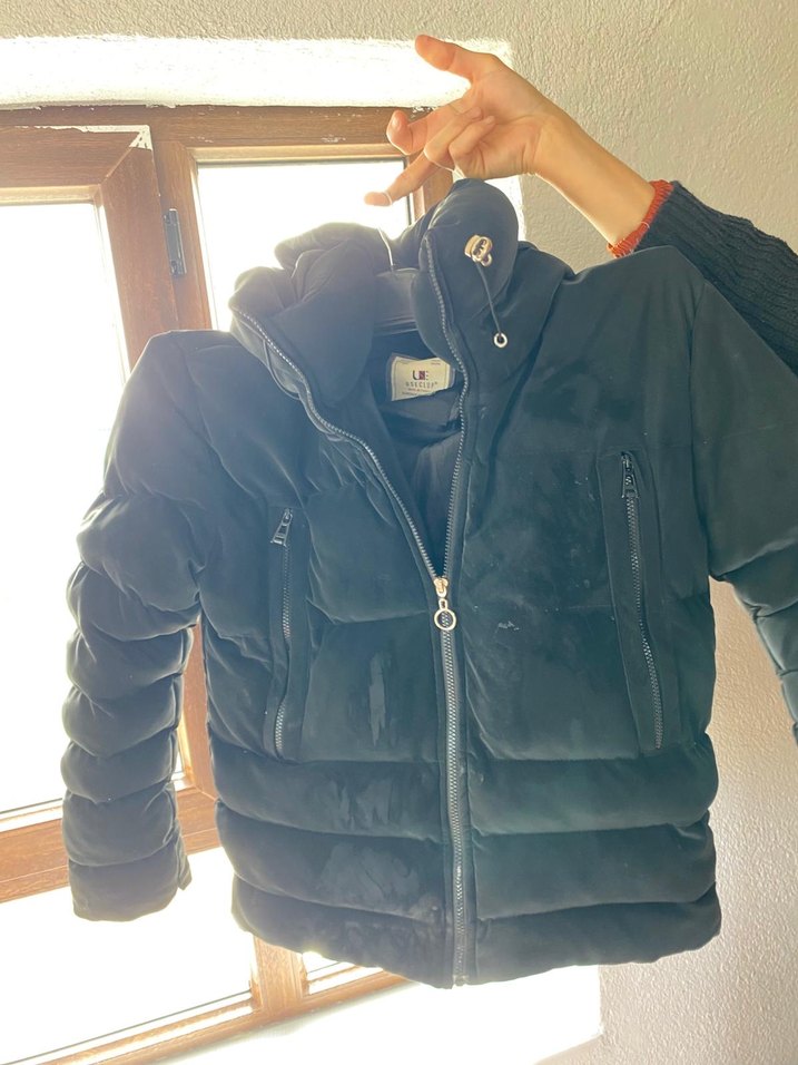 Siyah Kadın Kışlık Fermuarlı Mont - Görsel 2