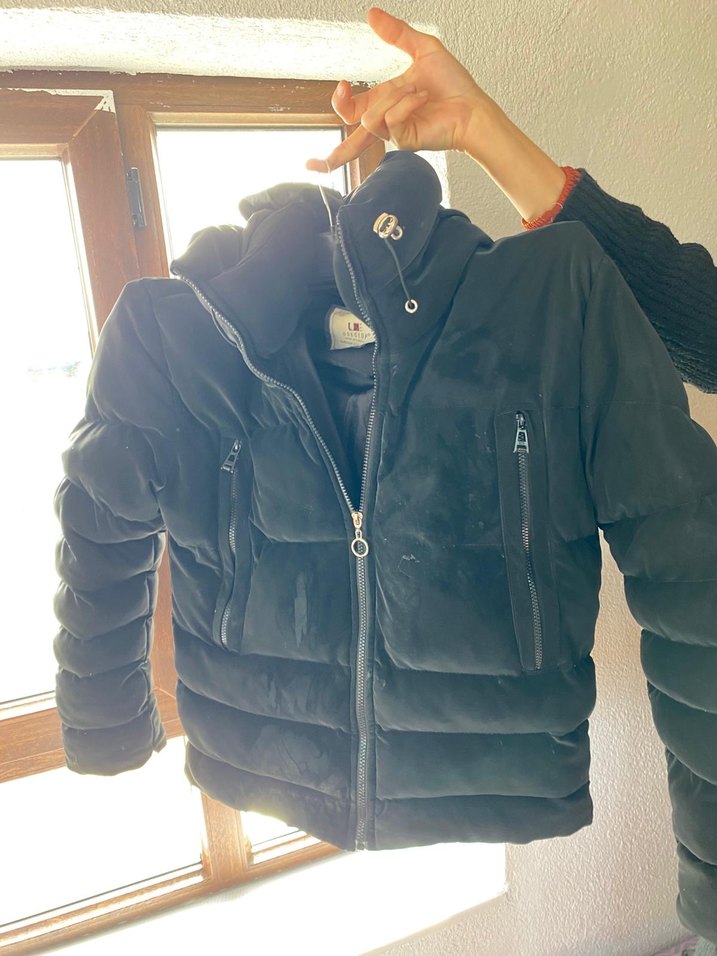 Siyah Kadın Kışlık Fermuarlı Mont - Görsel 3