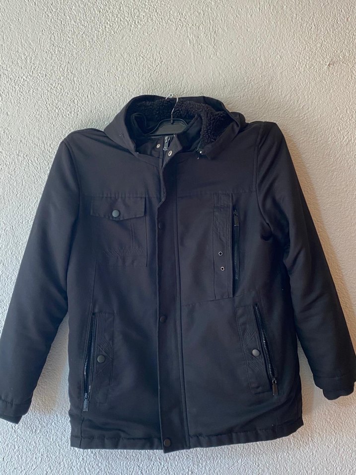 Erkek Çocuk Siyah Fermuarlı Streetwear Ceket - Görsel 3