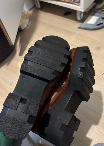 Zincir Detaylı Kahverengi Deri Biker Bot - Görsel 3