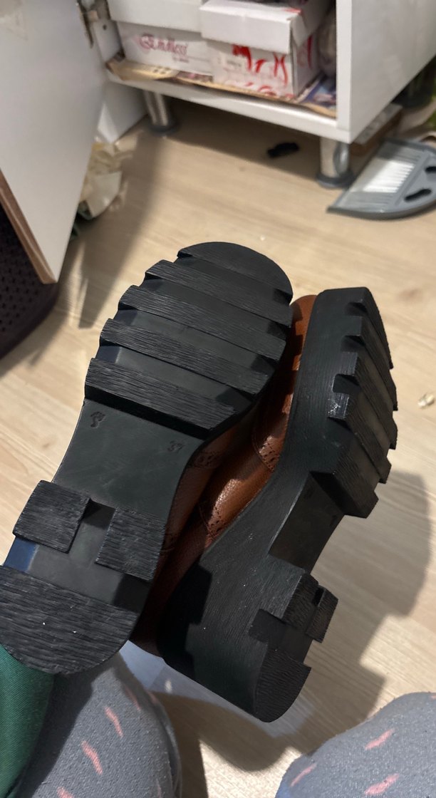 Zincir Detaylı Kahverengi Deri Biker Bot - Görsel 3