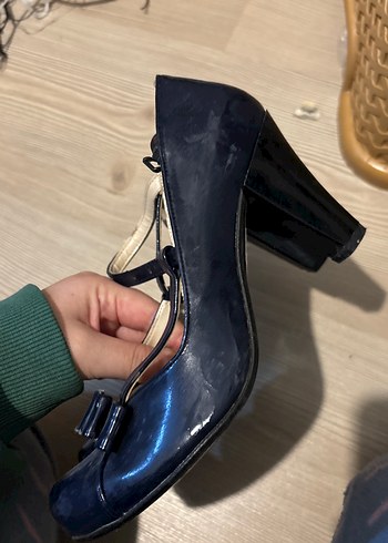 Kadın Lacivert Stiletto Kemerli Klasik Ayakkabı - Görsel 2