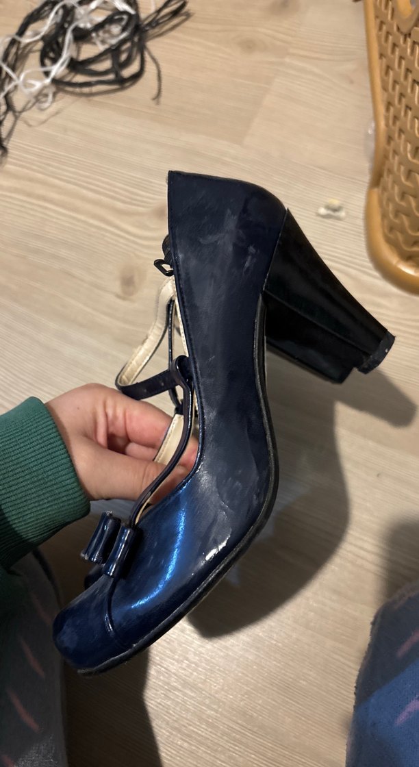 Kadın Lacivert Stiletto Kemerli Klasik Ayakkabı - Görsel 2