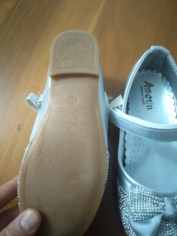 Kız Çocuk gümüş tokalı Babet Ayakkabı - Görsel 3