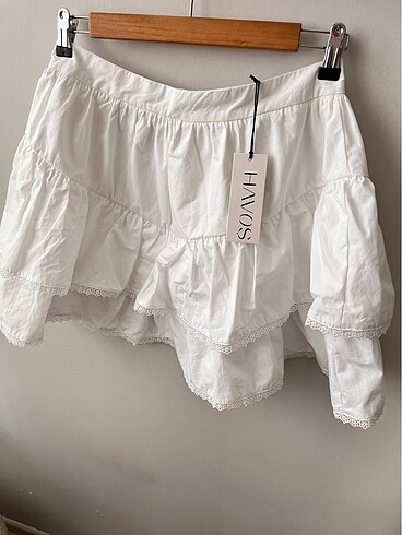 Fırfırlı poplin etek - Görsel 2