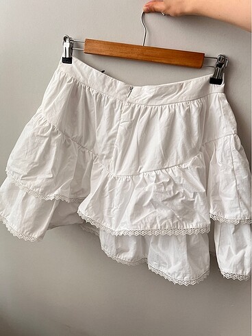 Fırfırlı poplin etek - Görsel 3