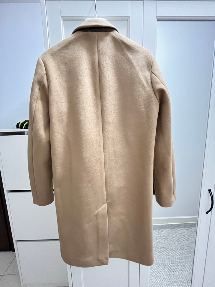 Bej Erkek Midi Kaban - fit kesim - Görsel 4