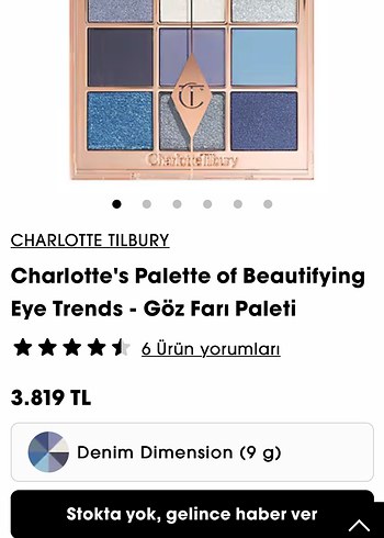 Charlotte Tilbury denim dimension Mavi Göz Farı Paleti - Görsel 9
