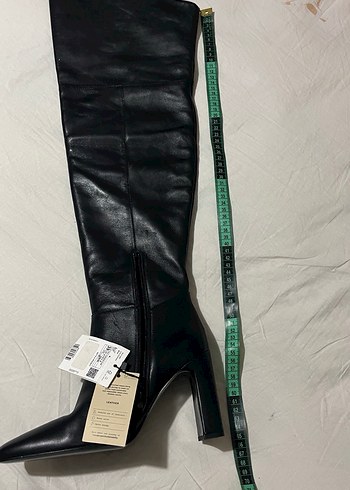 Mango hakiki deri çizme diz üstü çizme - Görsel 12