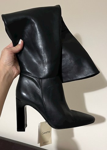 Mango hakiki deri çizme diz üstü çizme - Görsel 16