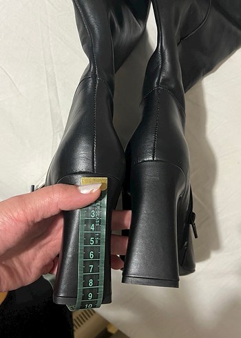 Mango hakiki deri çizme diz üstü çizme - Görsel 9