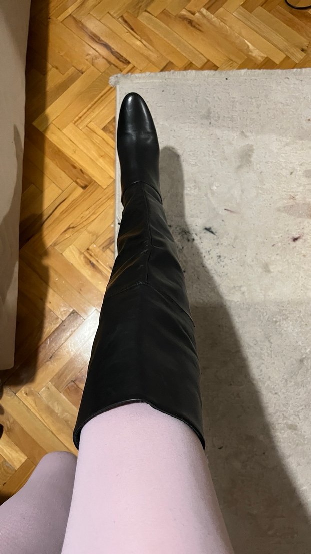 Mango hakiki deri çizme diz üstü çizme - Görsel 5