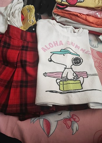 Rahat Kesim Renkli Tie-Dye Kız Eteği - Görsel 2