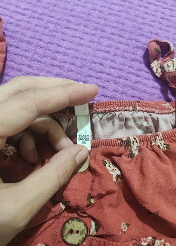 Kız Çocuk Kahverengi Düğmeli Bohem Bluz - Görsel 3