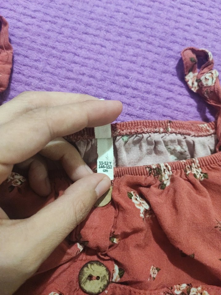 Kız Çocuk Kahverengi Düğmeli Bohem Bluz - Görsel 3