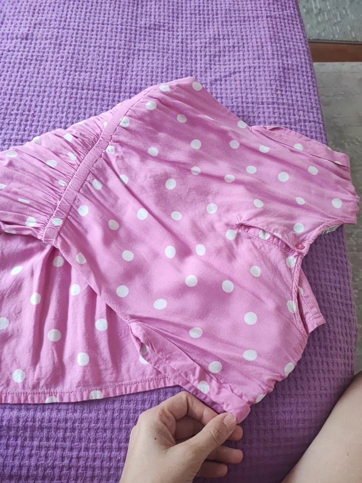 Pembe Puantiyeli Kız Çocuk Elbisesi - Görsel 3