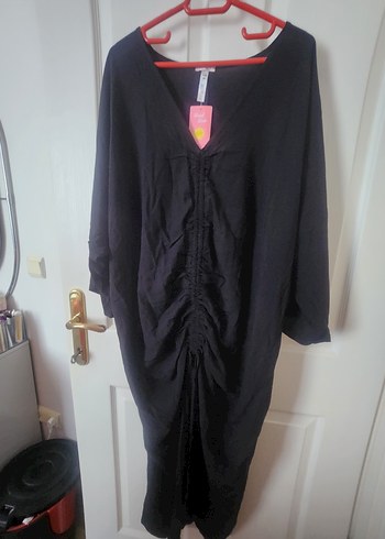 Siyah Uzun Salaş plaj Kadın Elbise - Görsel 6