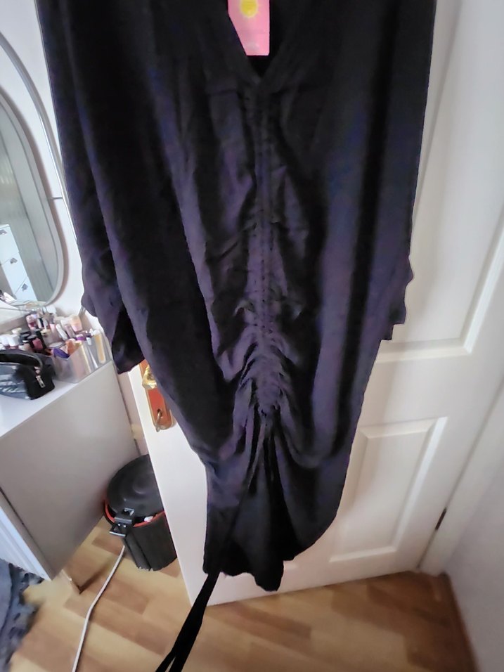 Siyah Uzun Salaş plaj Kadın Elbise - Görsel 5