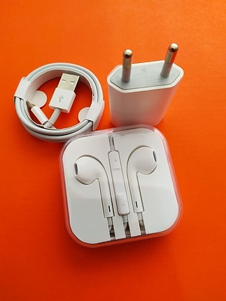 Kutu çıkması orijinal iphone şarj aleti ve kulaklığı 